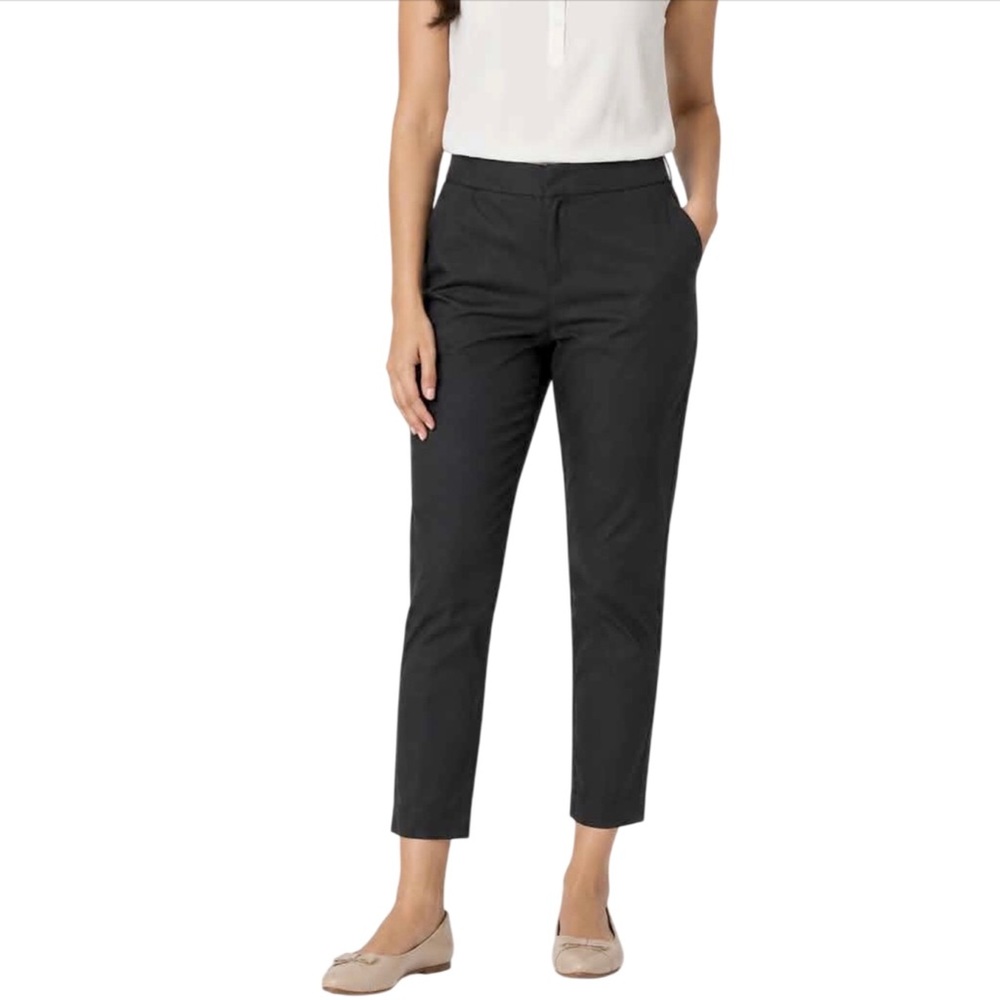 Vince Black Cotton Ankle Pants Mid Rise Straight Leg Size 4